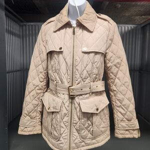 Michael Kors Quilted Beige Utility Jacket